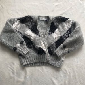 Liz Claiborne hand-knit Mohair sweater cardigan